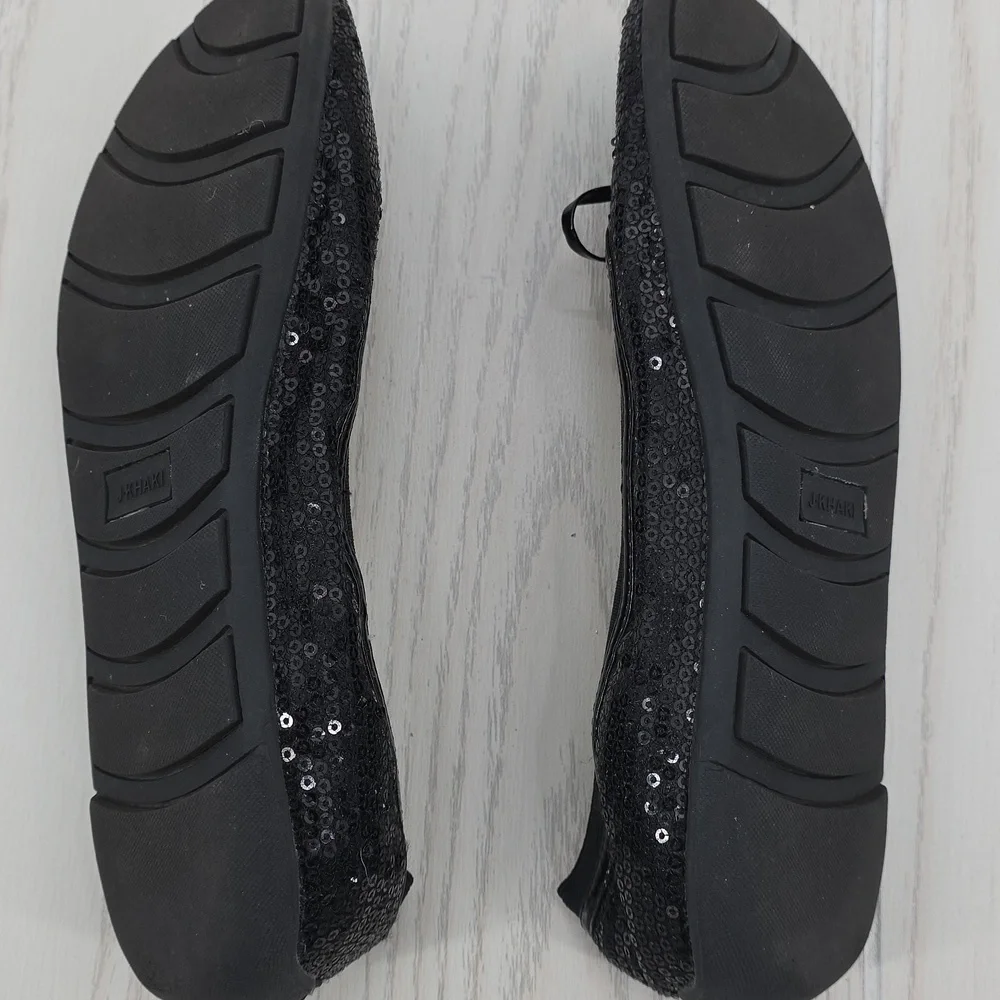 J. Khaki Black‎ Sequence Ballet Flats with Bow Kori 4.5M